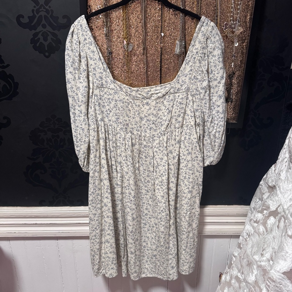 Ralph Lauren Denim Supply & Co Floral Print Dress with Puff Sleeves